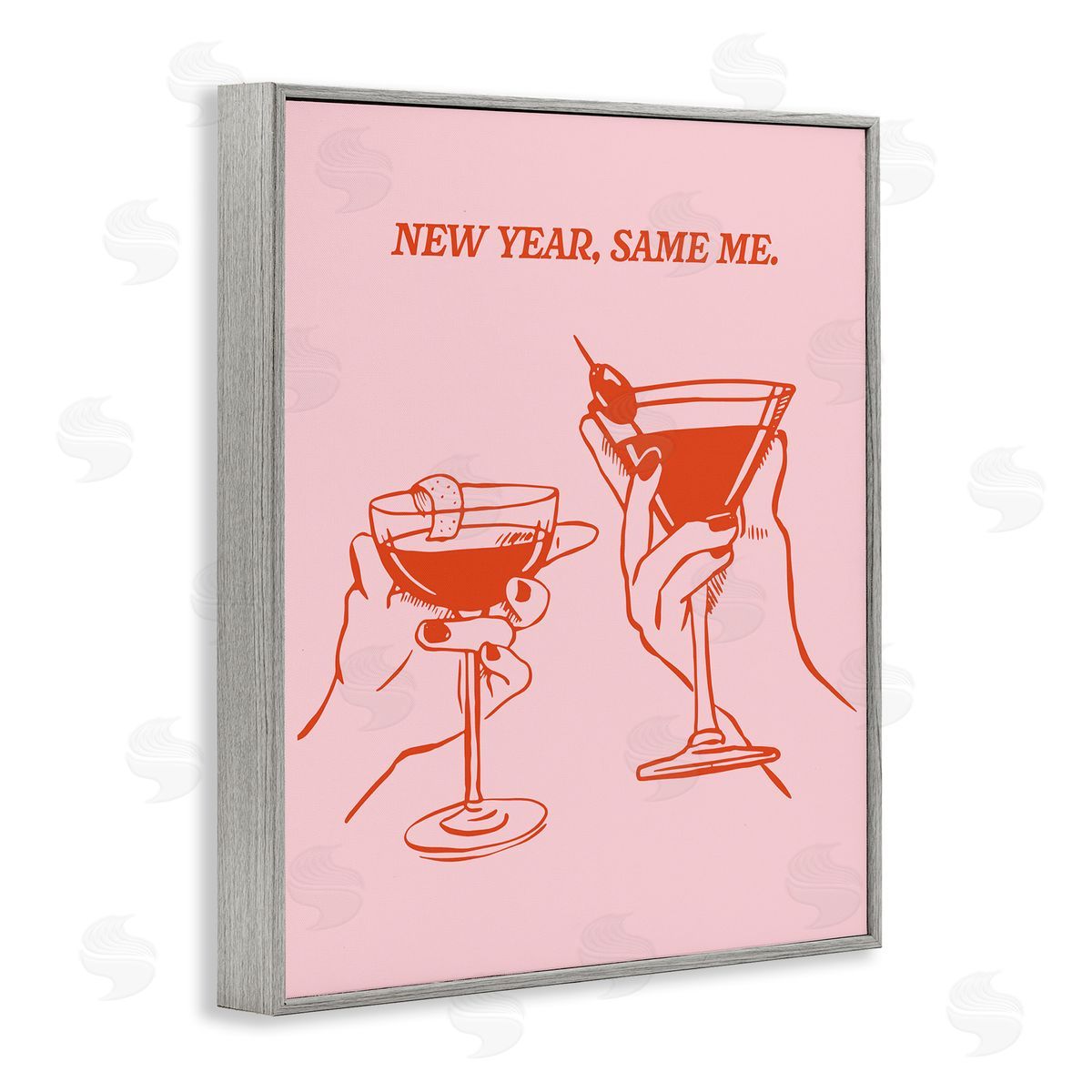 New Year Same Me Grey Frame Print Wall Art, Home Decor by House of Lulu