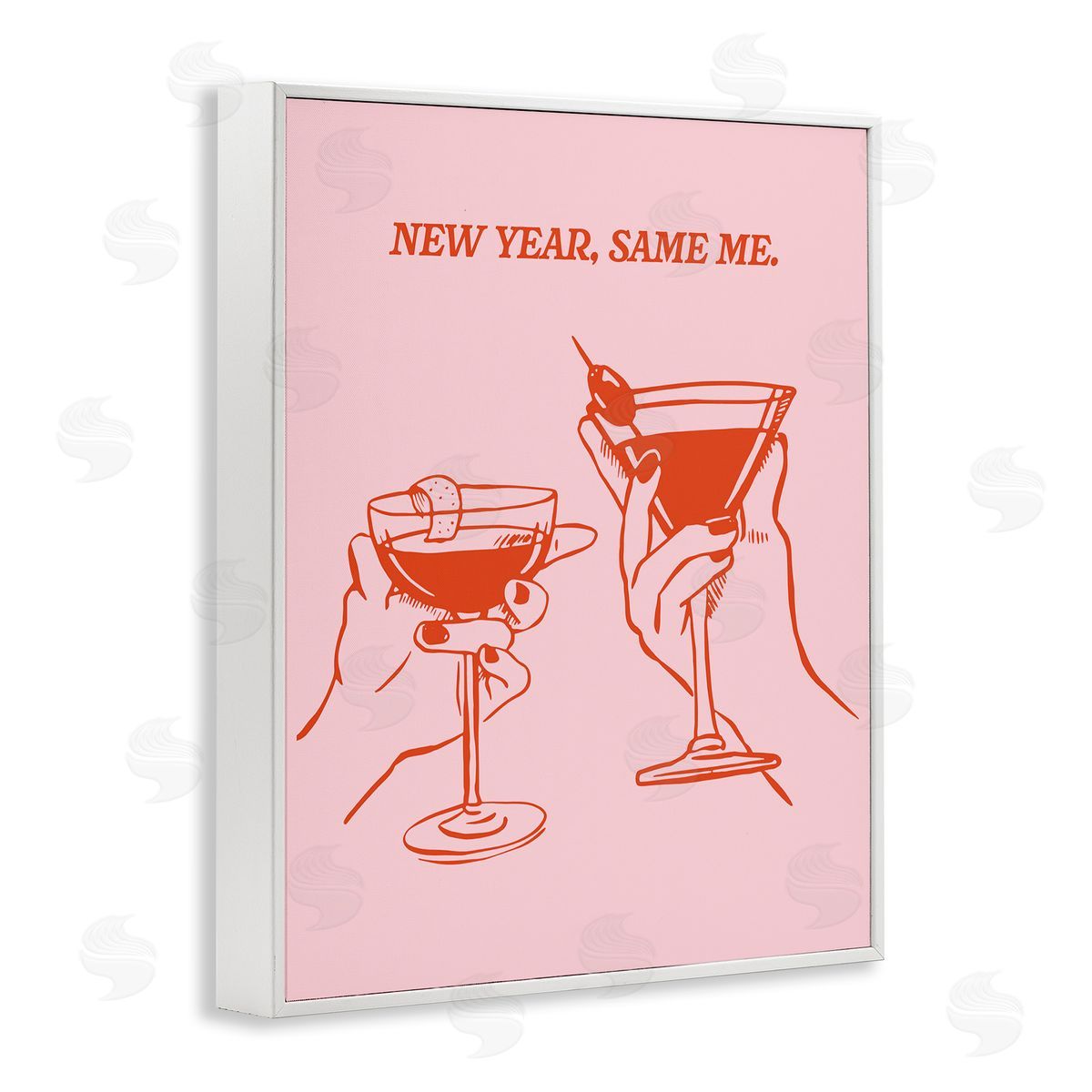 New Year Same Me White Frame Print Wall Art, Home Decor by House of Lulu