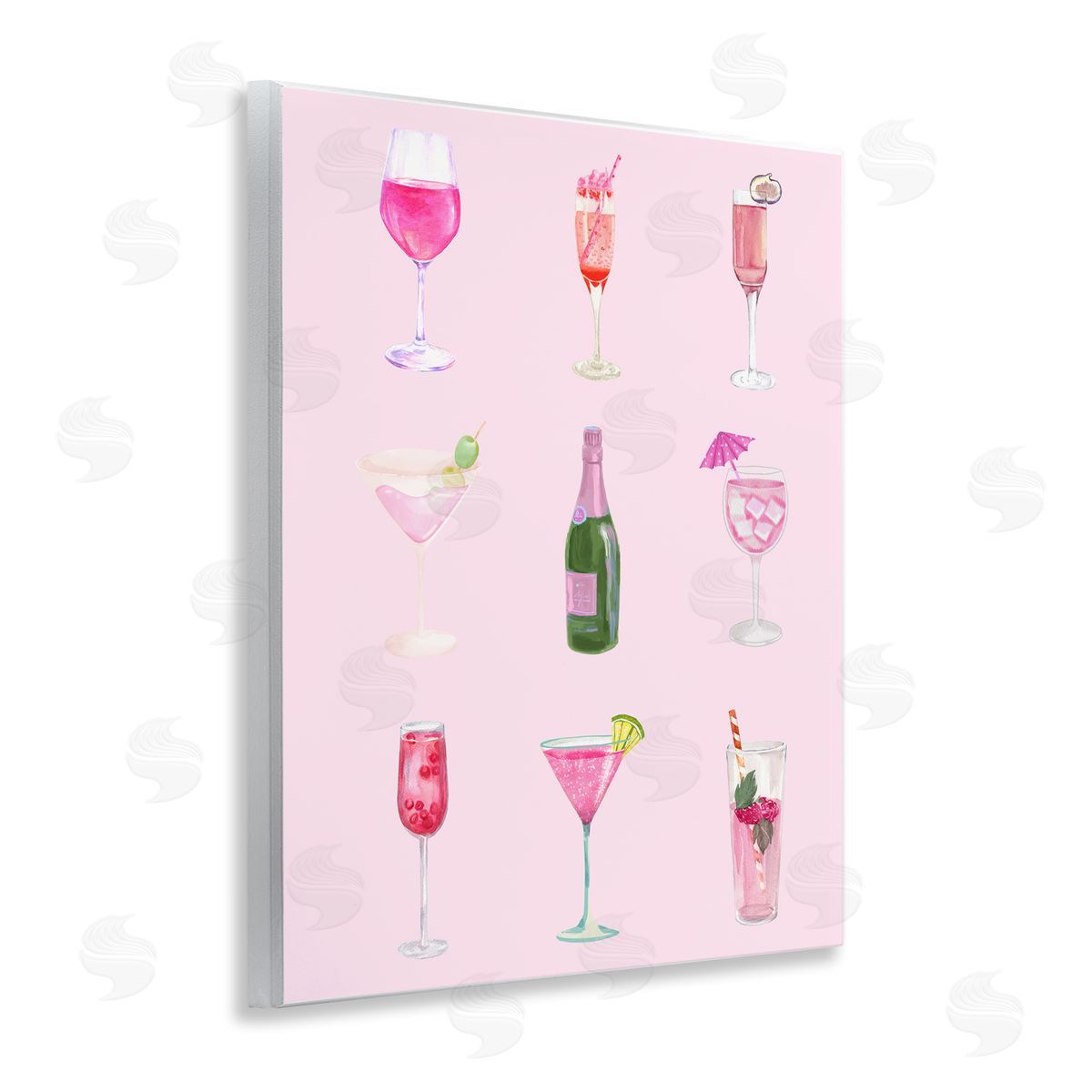 Various Pink Drinks Wood Plaque Wall Art, Home Decor by House of Lulu
