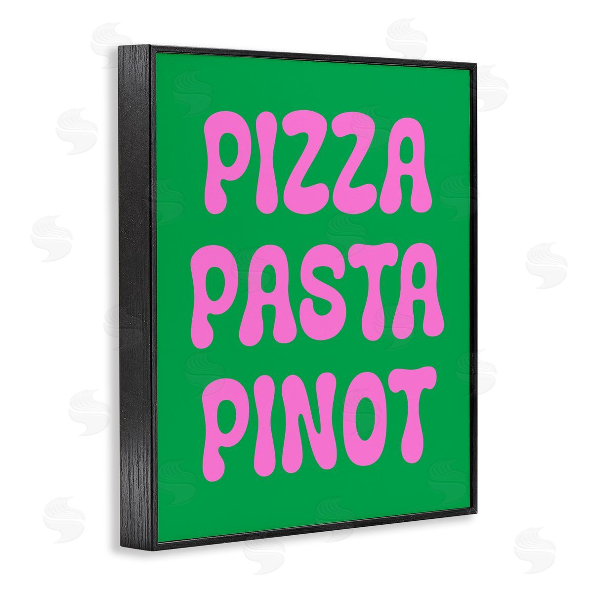 Pizza Pasta Pinot Black Frame Print Wall Art, Home Decor by House of Lulu