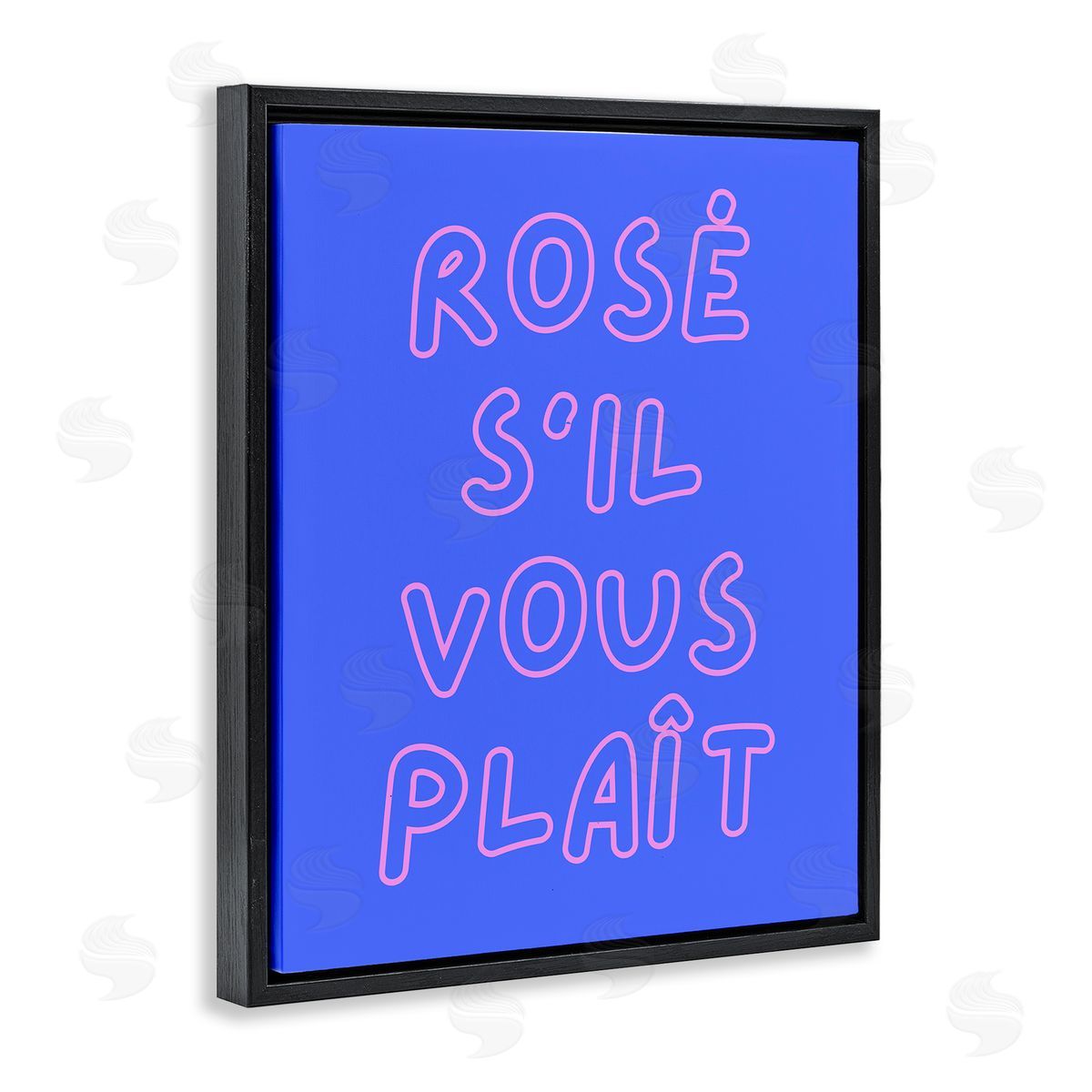Rosé Please Phrase Black Floating Frame Canvas Wall Art, Home Decor by House of Lulu