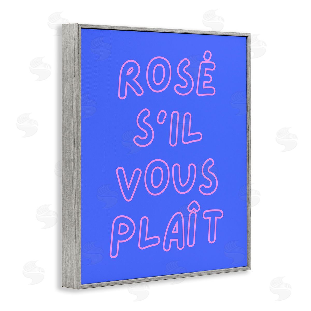 Rosé Please Phrase Grey Frame Print Wall Art, Home Decor by House of Lulu