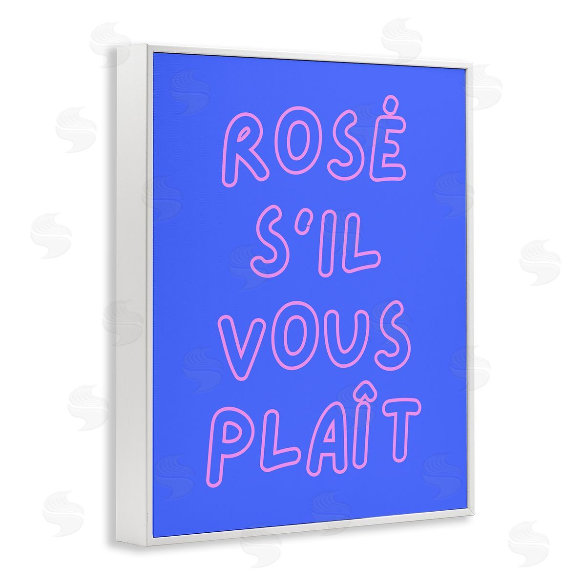 Rosé Please Phrase White Frame Print Wall Art, Home Decor by House of Lulu