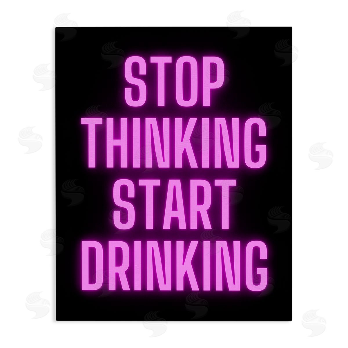 Stop Thinking Start Drinking Canvas Wall Art, Home Decor by House of Lulu