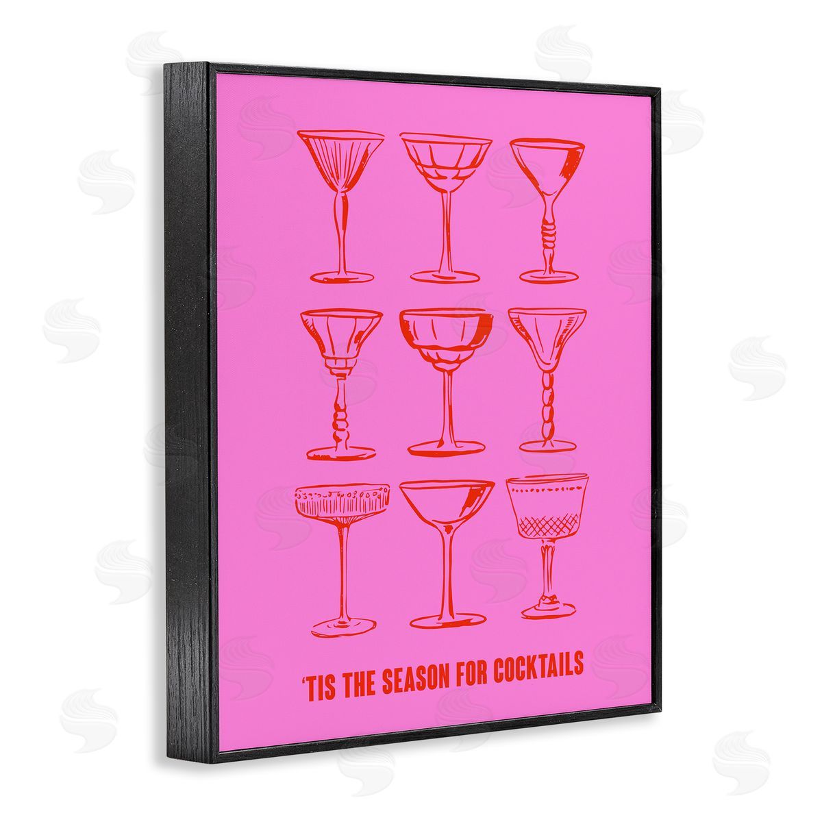 Season For Cocktails Black Frame Print Wall Art, Home Decor by House of Lulu