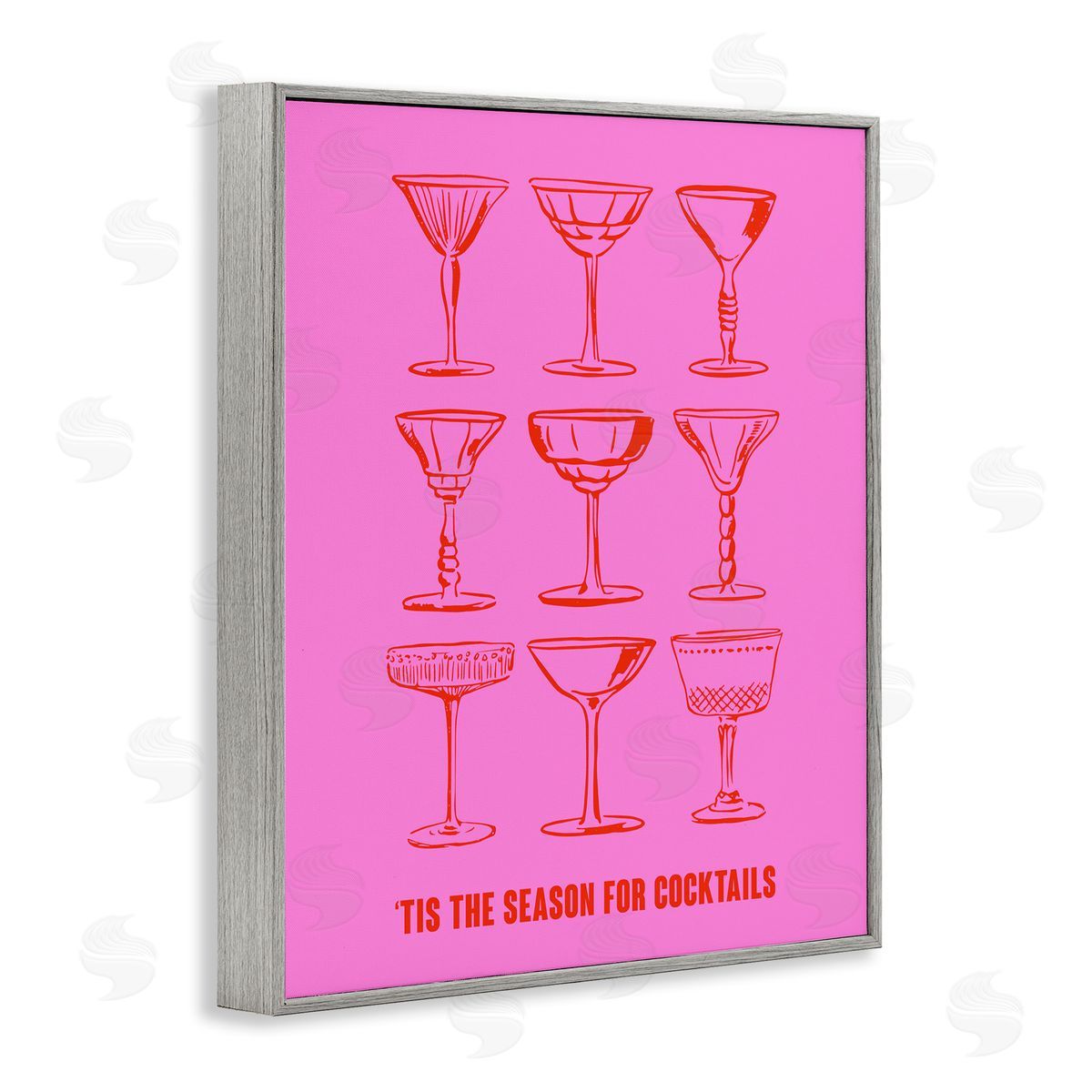 Season For Cocktails Grey Frame Print Wall Art, Home Decor by House of Lulu
