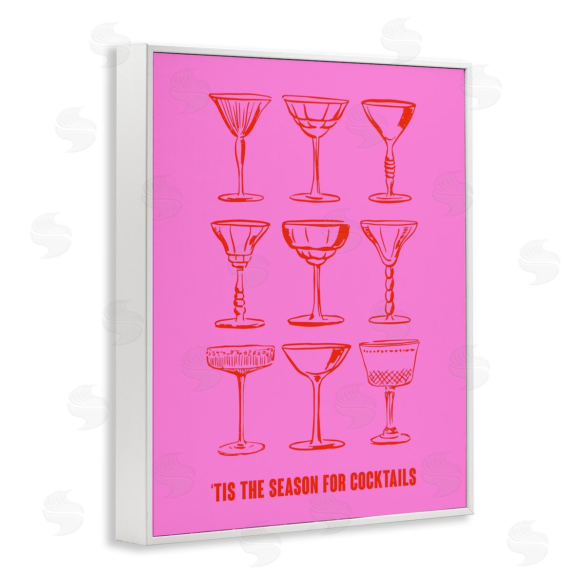 Season For Cocktails White Frame Print Wall Art, Home Decor by House of Lulu