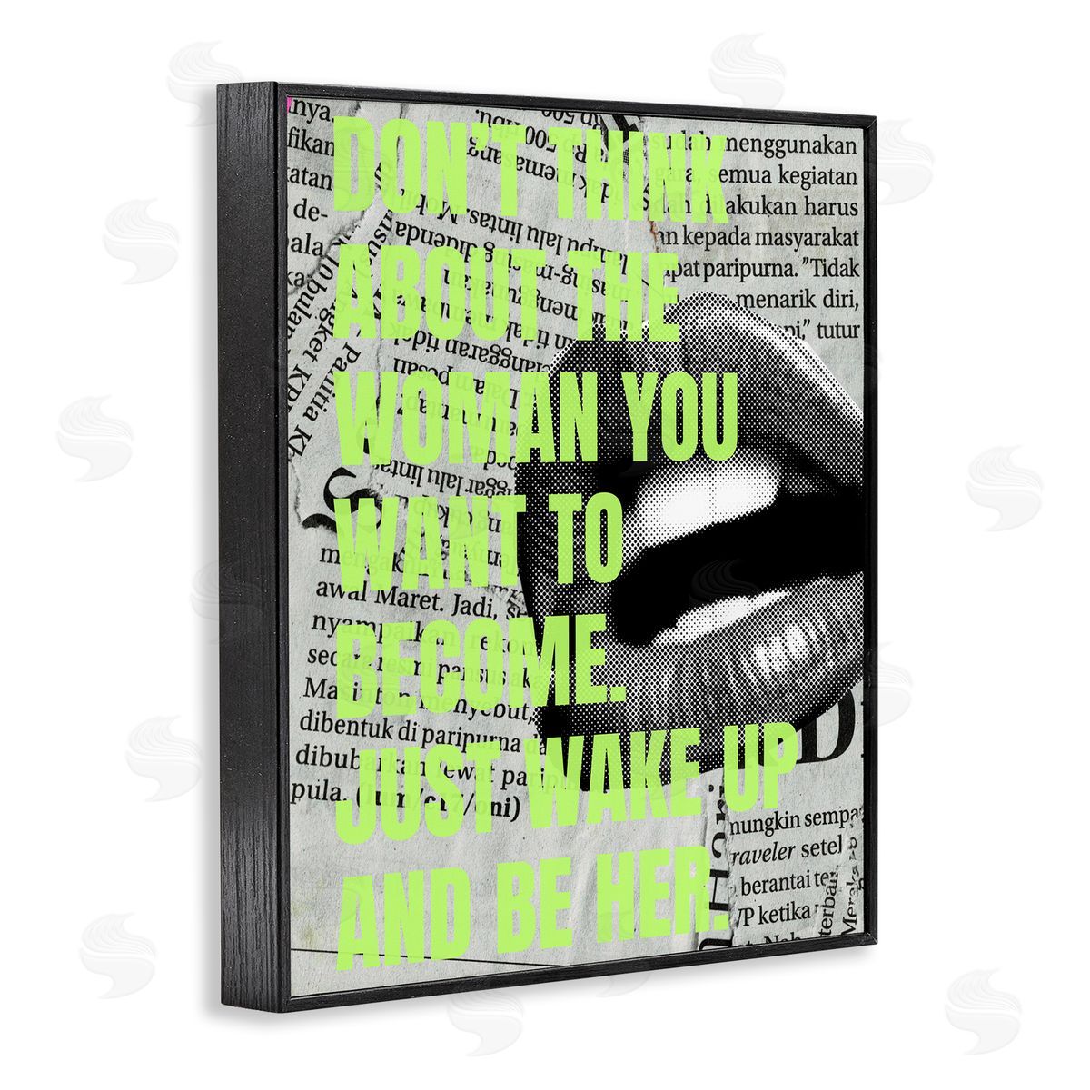 Wake Up & Be Her Inspiring Black Frame Print Wall Art, Home Decor by House of Lulu