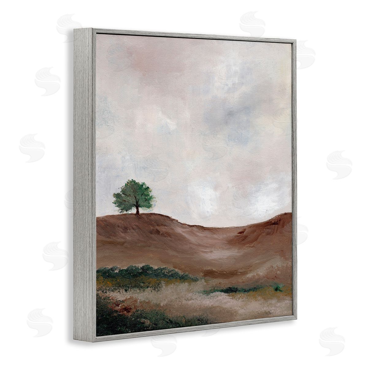 Curving Desert Hill Grey Frame Print Wall Art, Home Decor by Nikita Jariwala