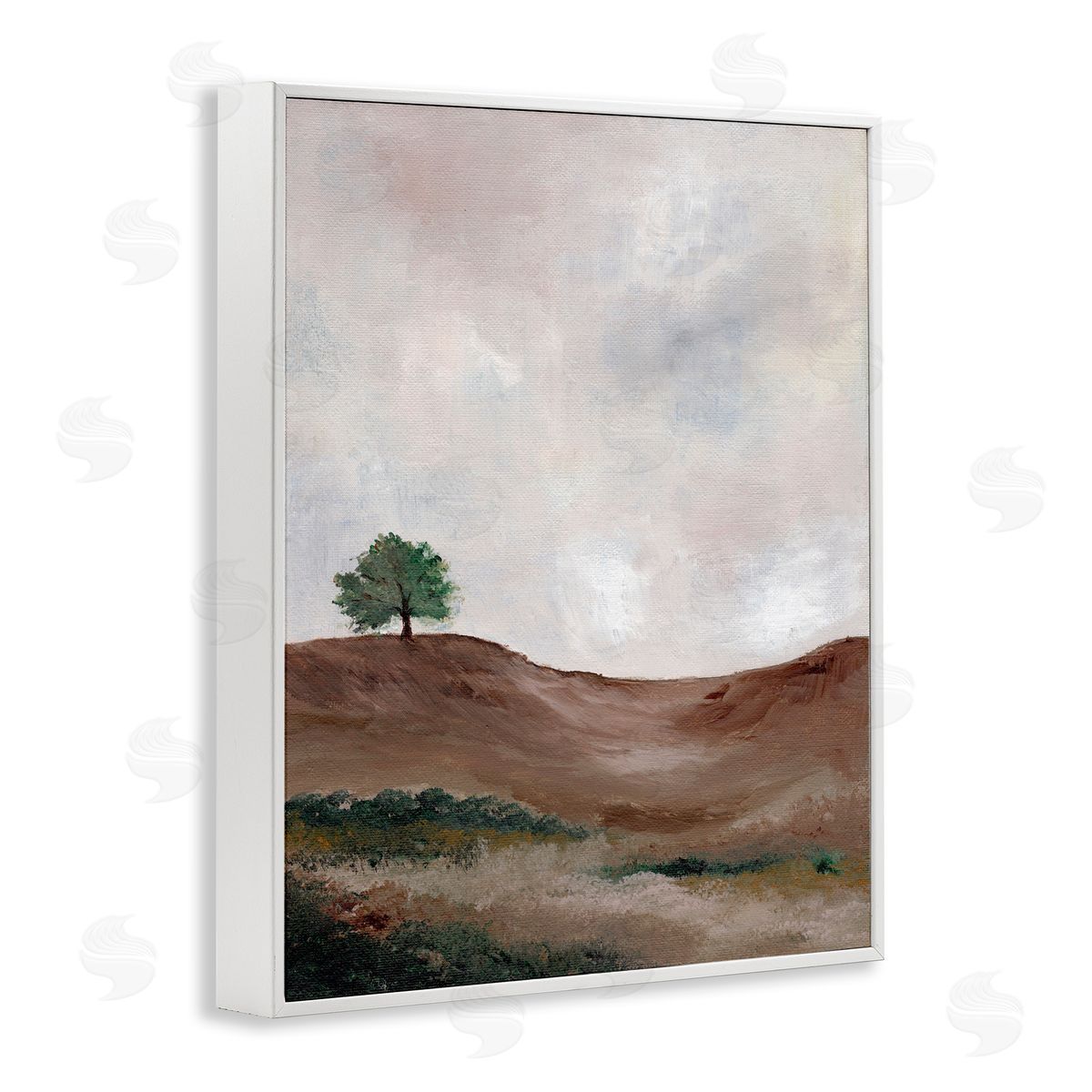 Curving Desert Hill White Frame Print Wall Art, Home Decor by Nikita Jariwala