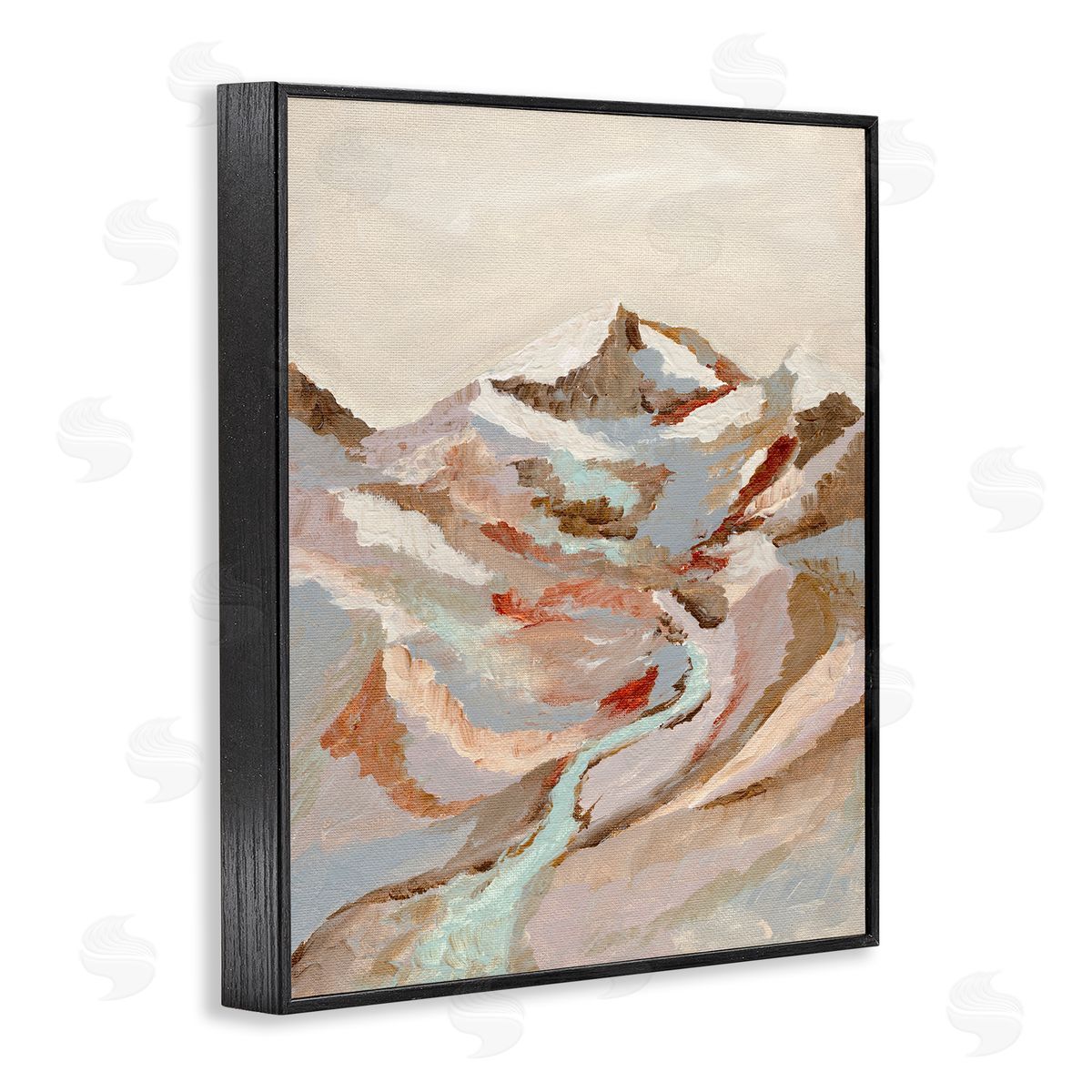 Earthen Tones Landscape Black Frame Print Wall Art, Home Decor by Nikita Jariwala