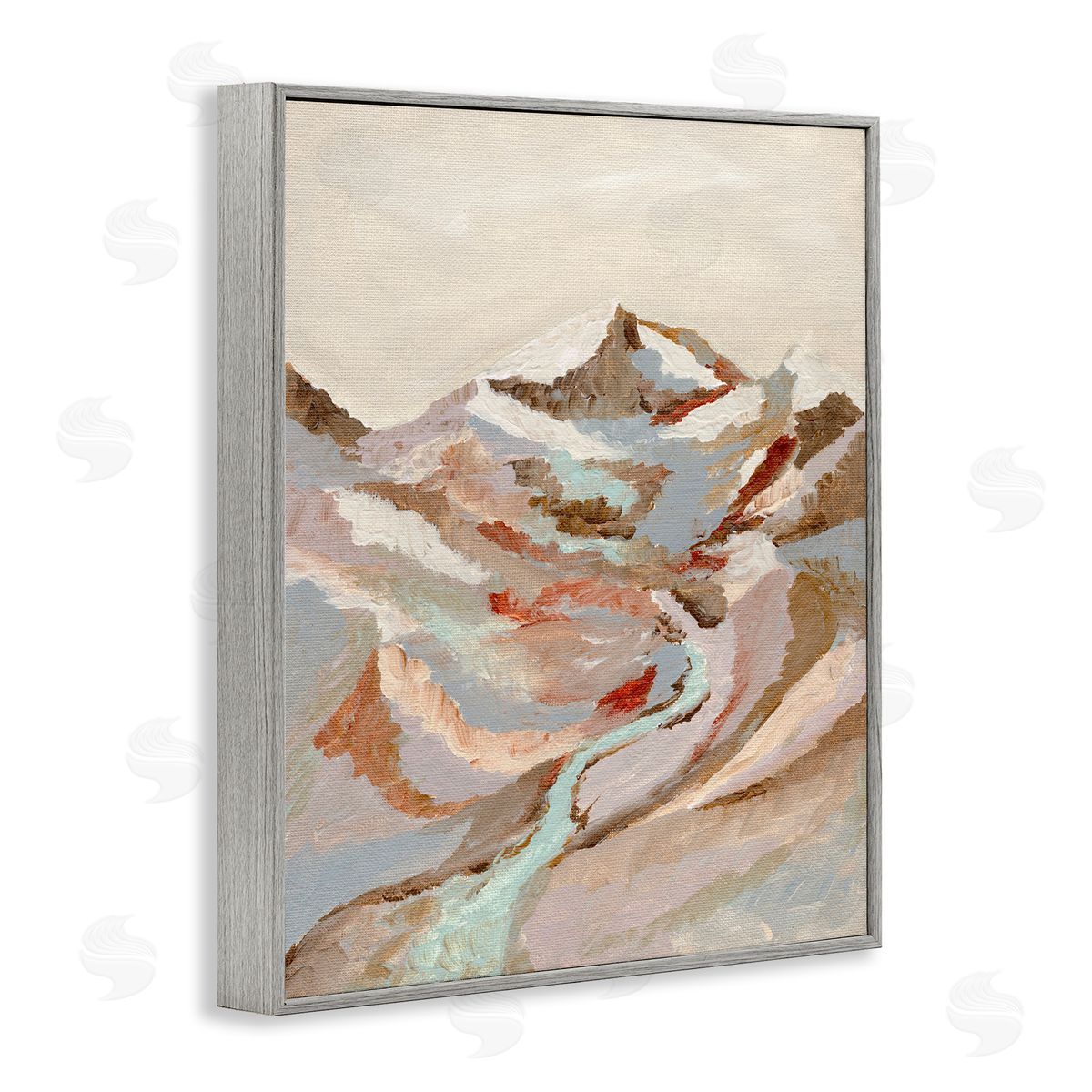 Earthen Tones Landscape Grey Frame Print Wall Art, Home Decor by Nikita Jariwala