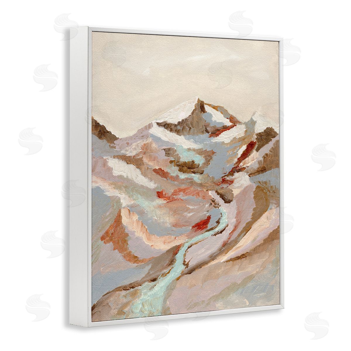 Earthen Tones Landscape White Frame Print Wall Art, Home Decor by Nikita Jariwala