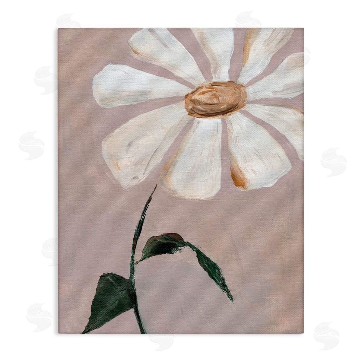 Single Daisy Sprig Canvas Wall Art, Home Decor by Nikita Jariwala