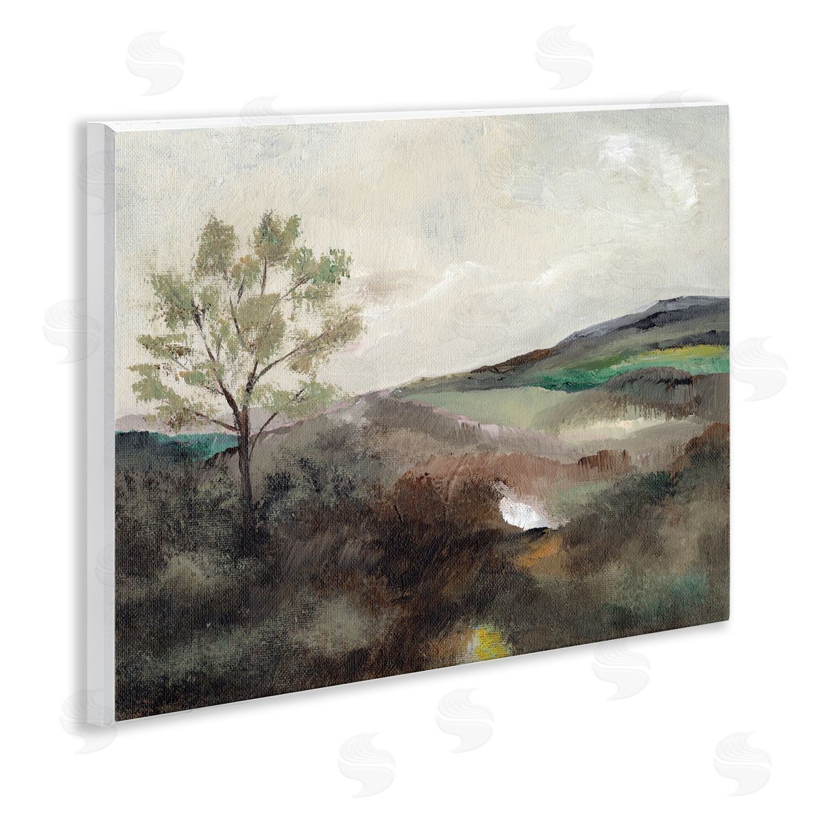 Beige Toned Landscape Wood Plaque Wall Art, Home Decor by Nikita Jariwala