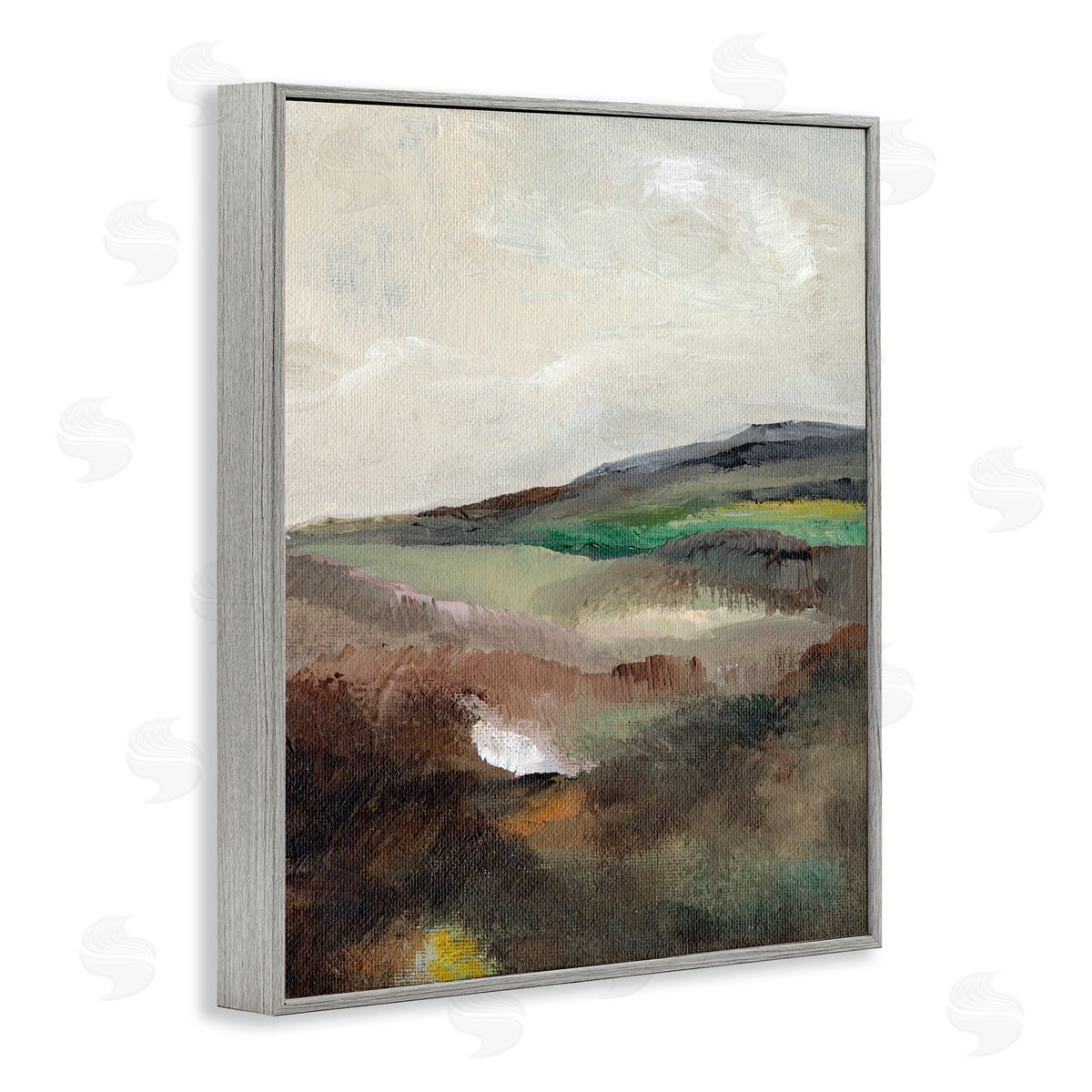 Misty Hills Land Grey Frame Print Wall Art, Home Decor by Nikita Jariwala