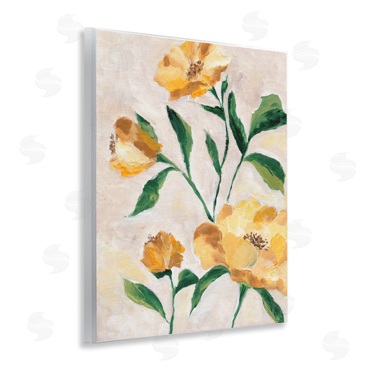Yellow Camellia Blossoms Wood Plaque Wall Art, Home Decor by Nikita Jariwala