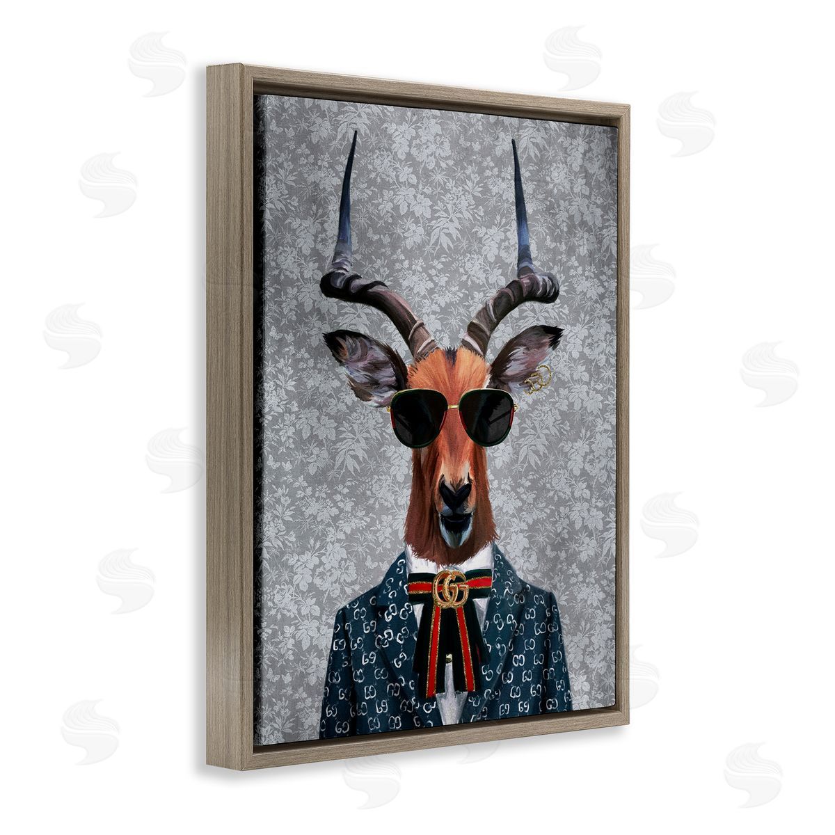 Fashion Forward Antelope Brown Floating Frame Canvas Wall Art, Home Decor by Svetlana Aleynikova