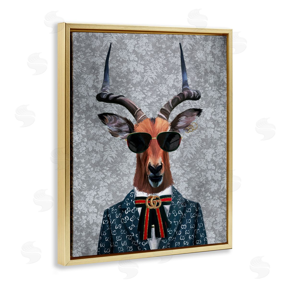 Fashion Forward Antelope Gold Floating Frame Canvas Wall Art, Home Decor by Svetlana Aleynikova
