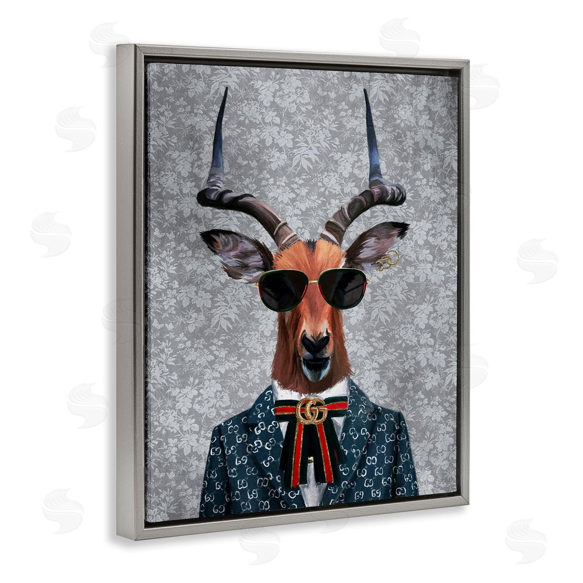 Fashion Forward Antelope Grey Floating Frame Canvas Wall Art, Home Decor by Svetlana Aleynikova