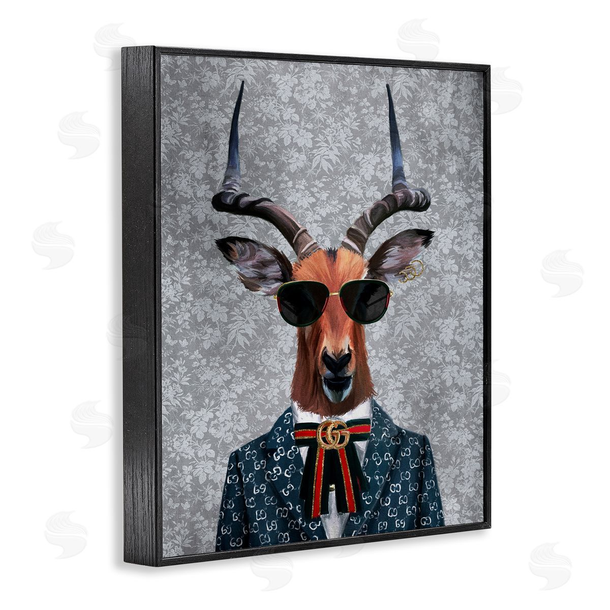 Fashion Forward Antelope Black Frame Print Wall Art, Home Decor by Svetlana Aleynikova