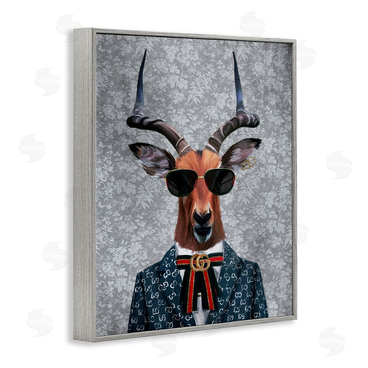 Fashion Forward Antelope Grey Frame Print Wall Art, Home Decor by Svetlana Aleynikova