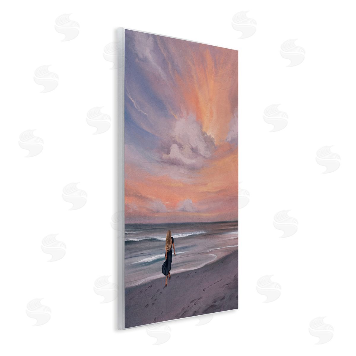 Sunset Beach Walk Wood Plaque Wall Art, Home Decor by Svetlana Aleynikova
