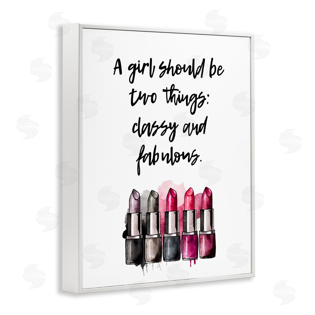 Classy Fabulous Lipsticks White Frame Print Wall Art, Home Decor by Svetlana Aleynikova