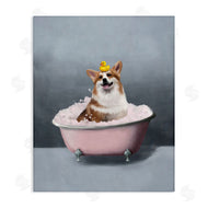 Svetlana Aleynikova | Corgi in Pink Bath