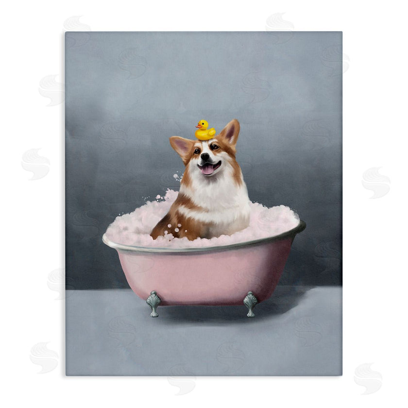 Svetlana Aleynikova | Corgi in Pink Bath