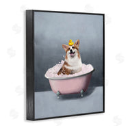 Svetlana Aleynikova | Corgi in Pink Bath