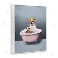 Svetlana Aleynikova | Corgi in Pink Bath