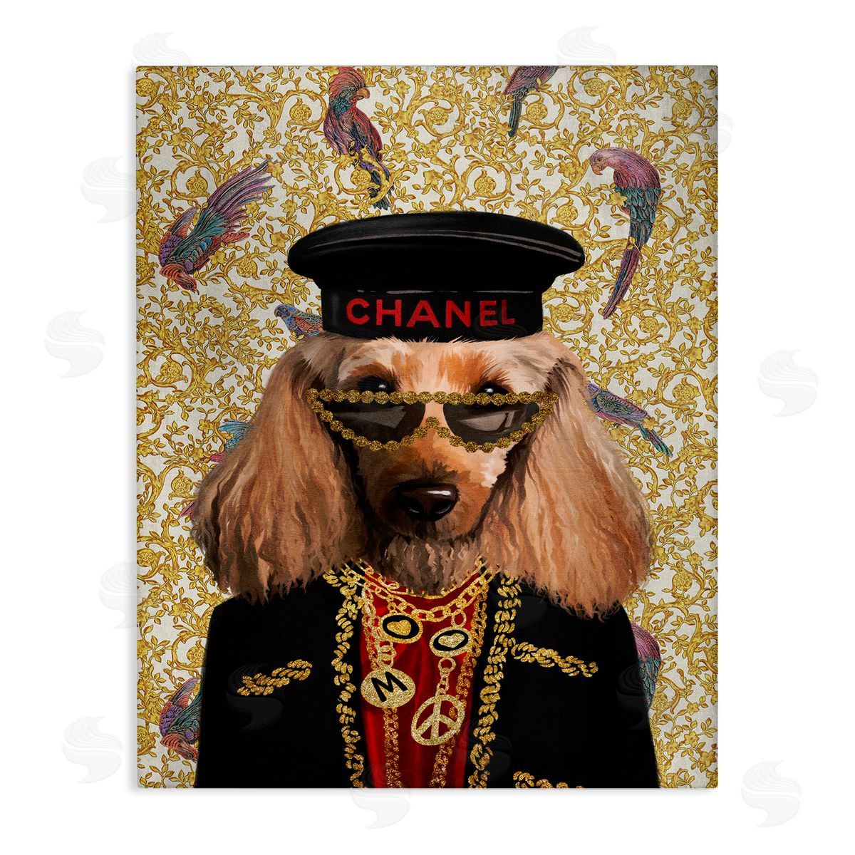 Fashion Brand Dog Canvas Wall Art, Home Decor by Svetlana Aleynikova