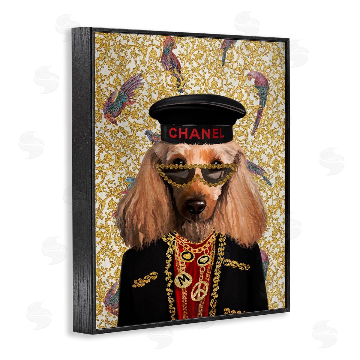 Fashion Brand Dog Black Frame Print Wall Art, Home Decor by Svetlana Aleynikova