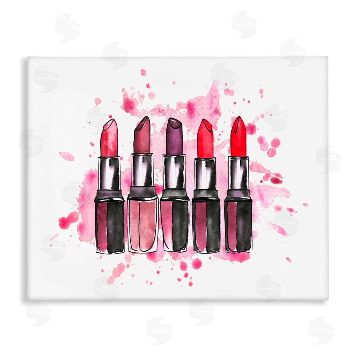 Modern Splatter Lipstick Canvas Wall Art, Home Decor by Svetlana Aleynikova