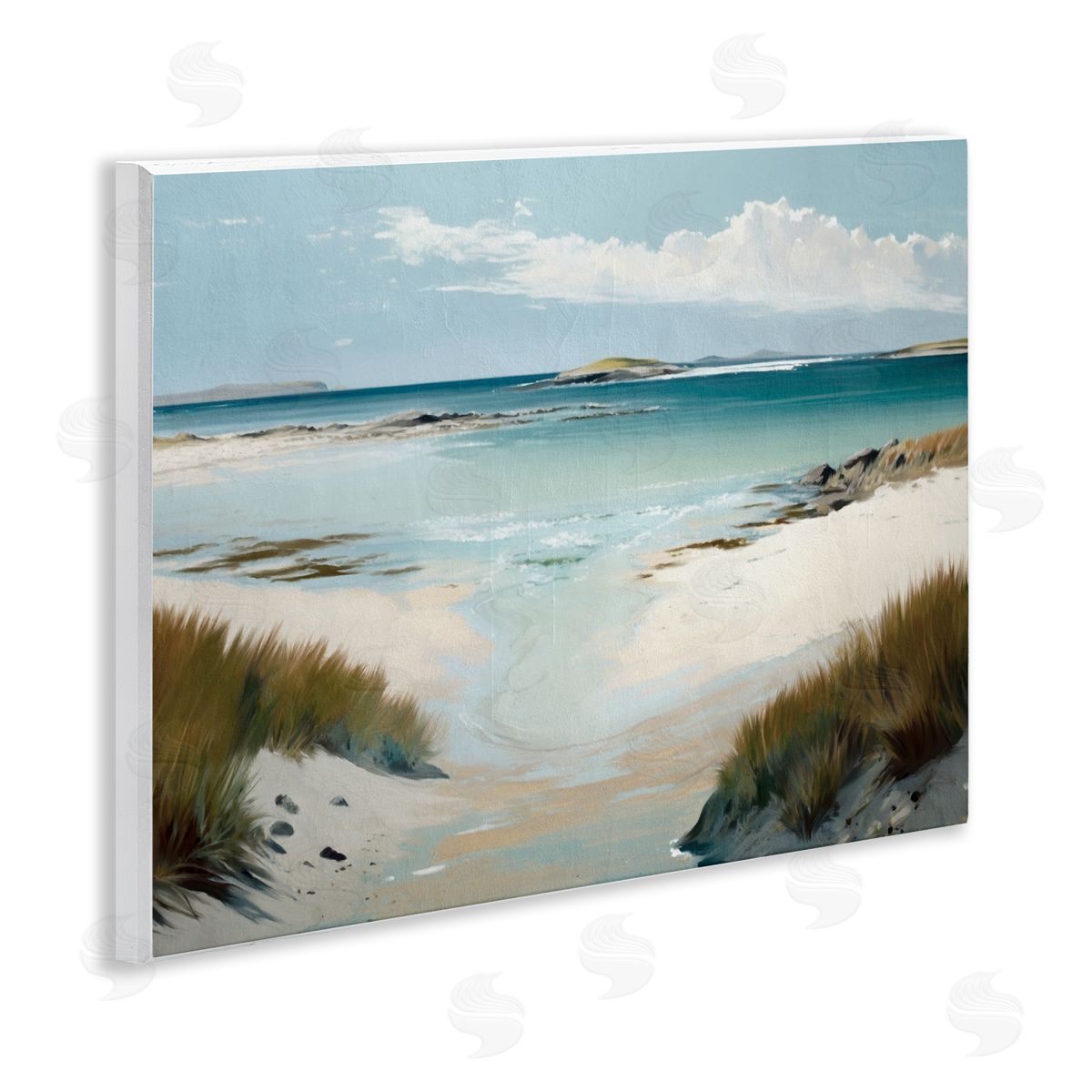 River Tide Seascape Wood Plaque Wall Art, Home Decor by Svetlana Aleynikova
