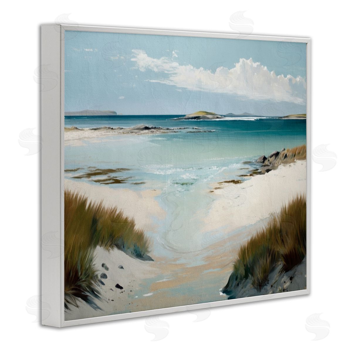 River Tide Seascape White Frame Print Wall Art, Home Decor by Svetlana Aleynikova