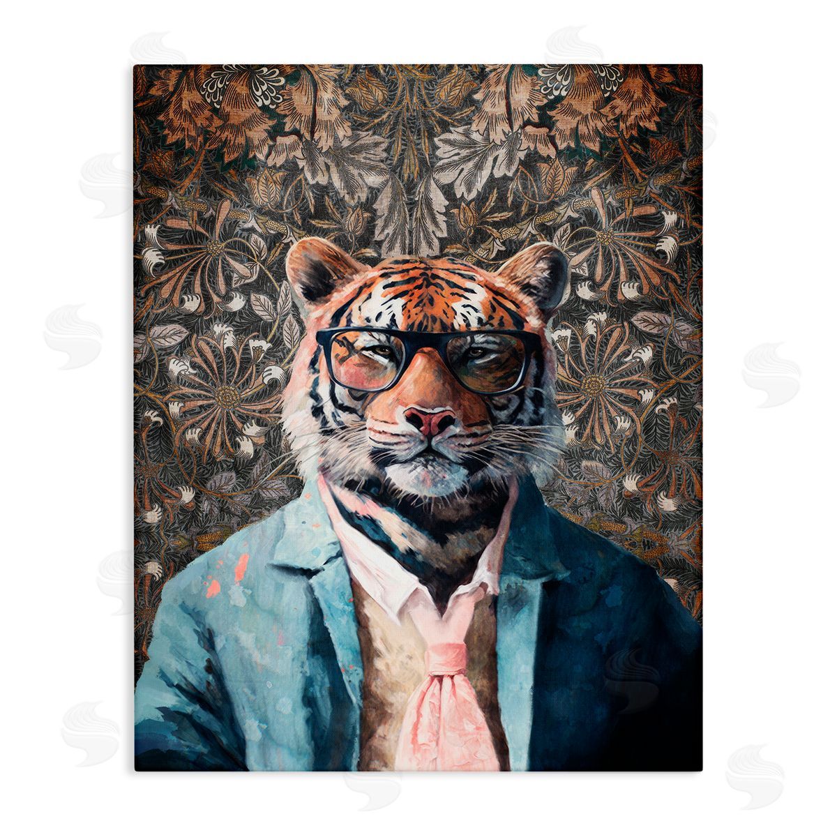 Stylish Tiger in Glasses Canvas Wall Art, Home Decor by Svetlana Aleynikova