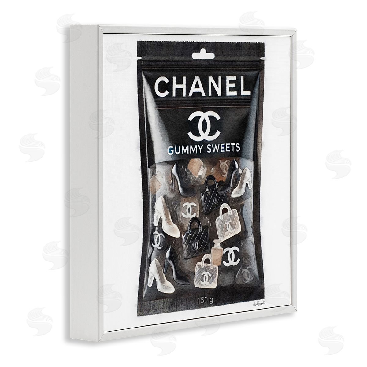 Chic Fashion Candy White Frame Print Wall Art, Home Decor by Amanda Greenwood