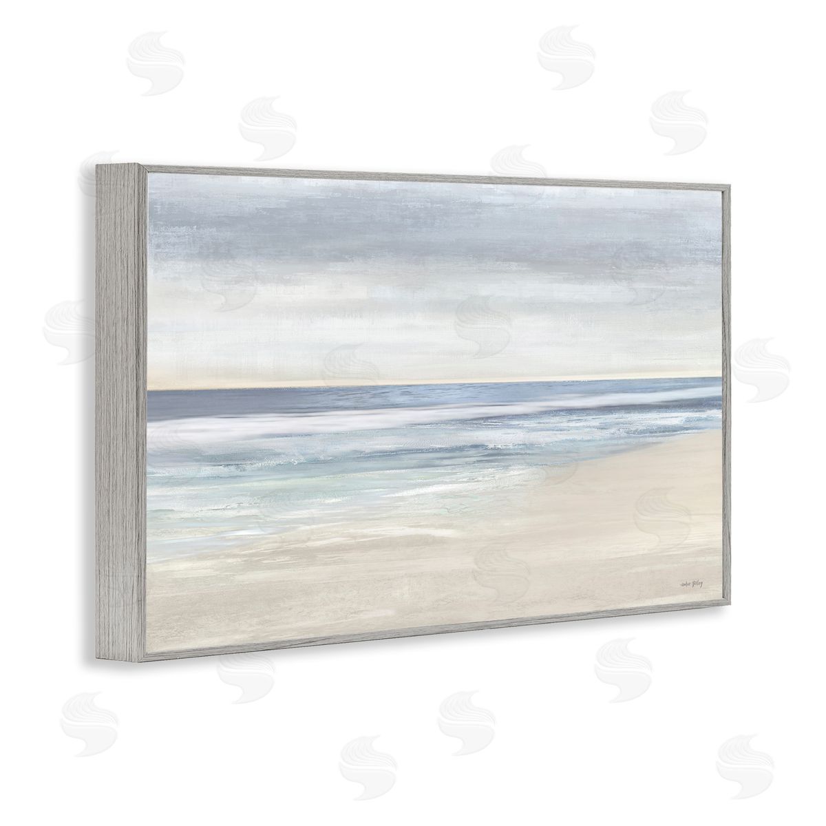 Subtle Beach Ombre Grey Frame Print Wall Art, Home Decor by Amber Sterling