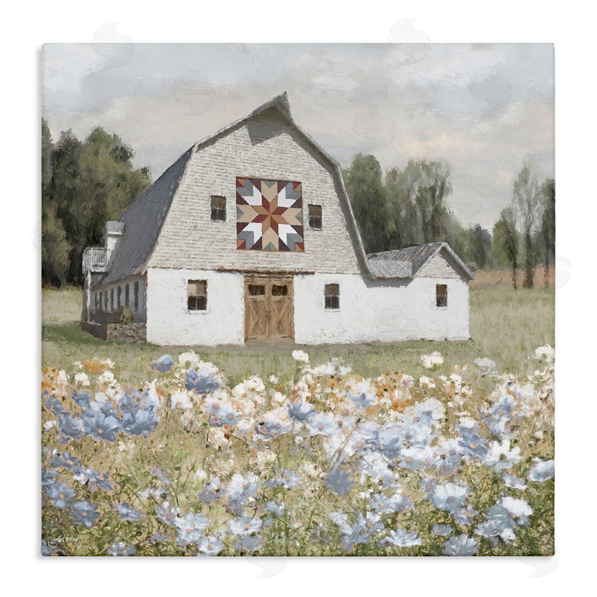 Meadow View & Barn Canvas Wall Art, Home Decor by Amber Sterling