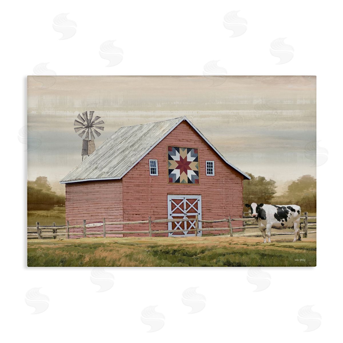 Traditional Barn & Windmill Canvas Wall Art, Home Decor by Amber Sterling