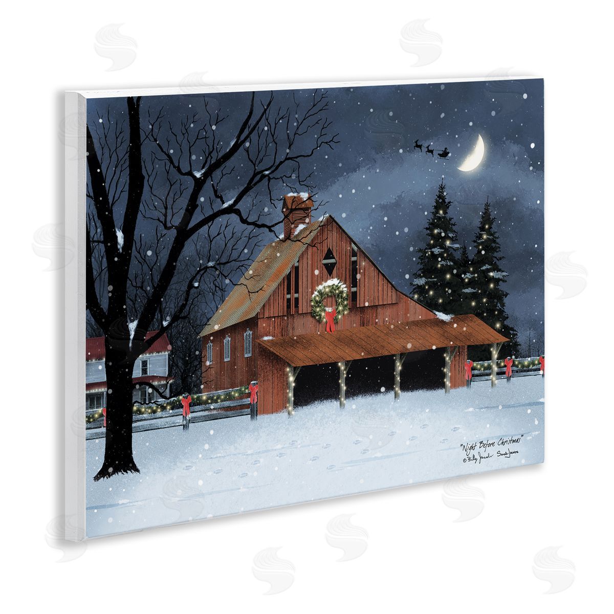 Night Before Christmas Barn Wood Plaque Wall Art, Home Decor by Billy Jacobs
