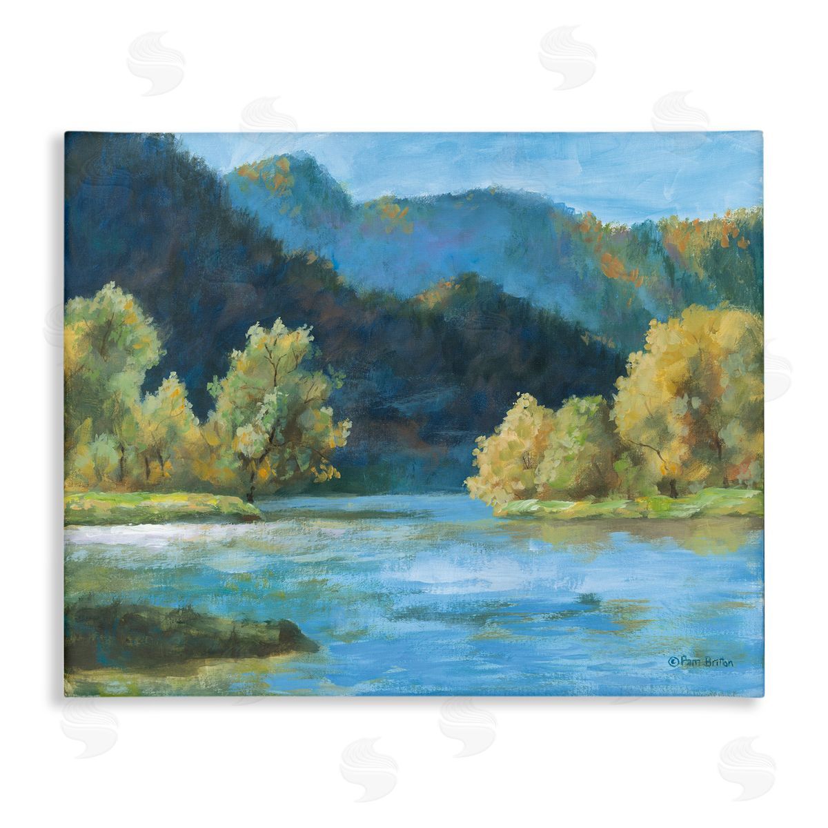 Blue Hued Mountains Canvas Wall Art, Home Decor by Pam Britton