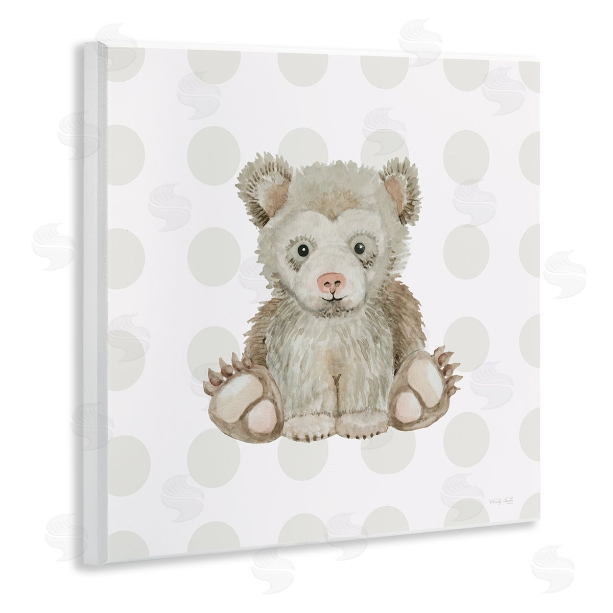Nursery Bear on Dots Wood Plaque Wall Art, Home Decor by Cindy Jacobs
