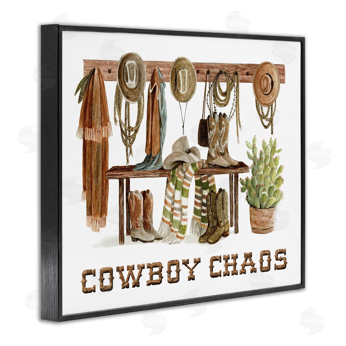 Cowboy Chaos Accessories Black Frame Print Wall Art, Home Decor by Cindy Jacobs