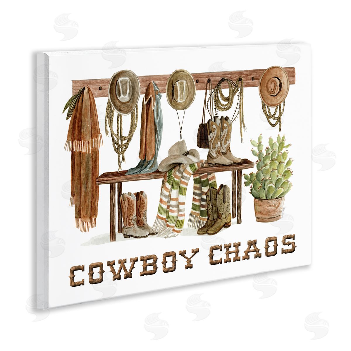 Cowboy Chaos Accessories Wood Plaque Wall Art, Home Decor by Cindy Jacobs