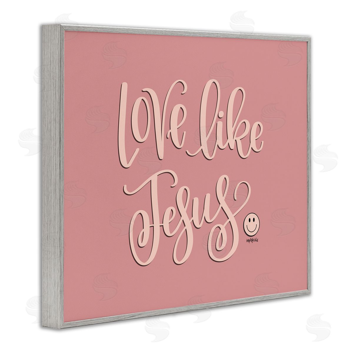 Pink Love Like Jesus Grey Frame Print Wall Art, Home Decor by Imperfect Dust