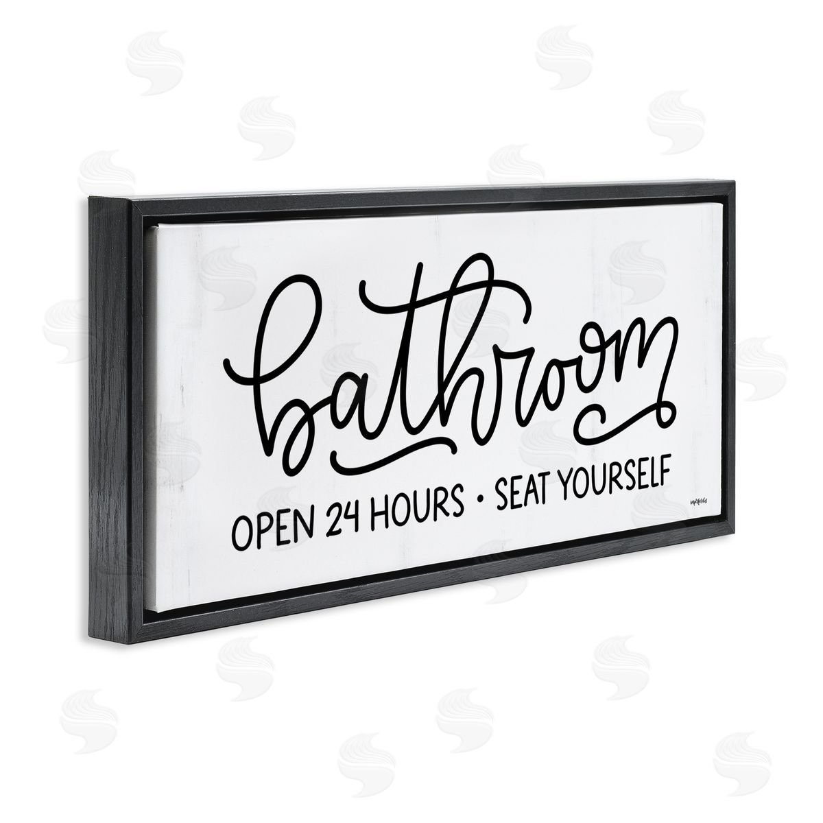 Bathroom Seat Yourself Black Floating Frame Canvas Wall Art, Home Decor by Imperfect Dust