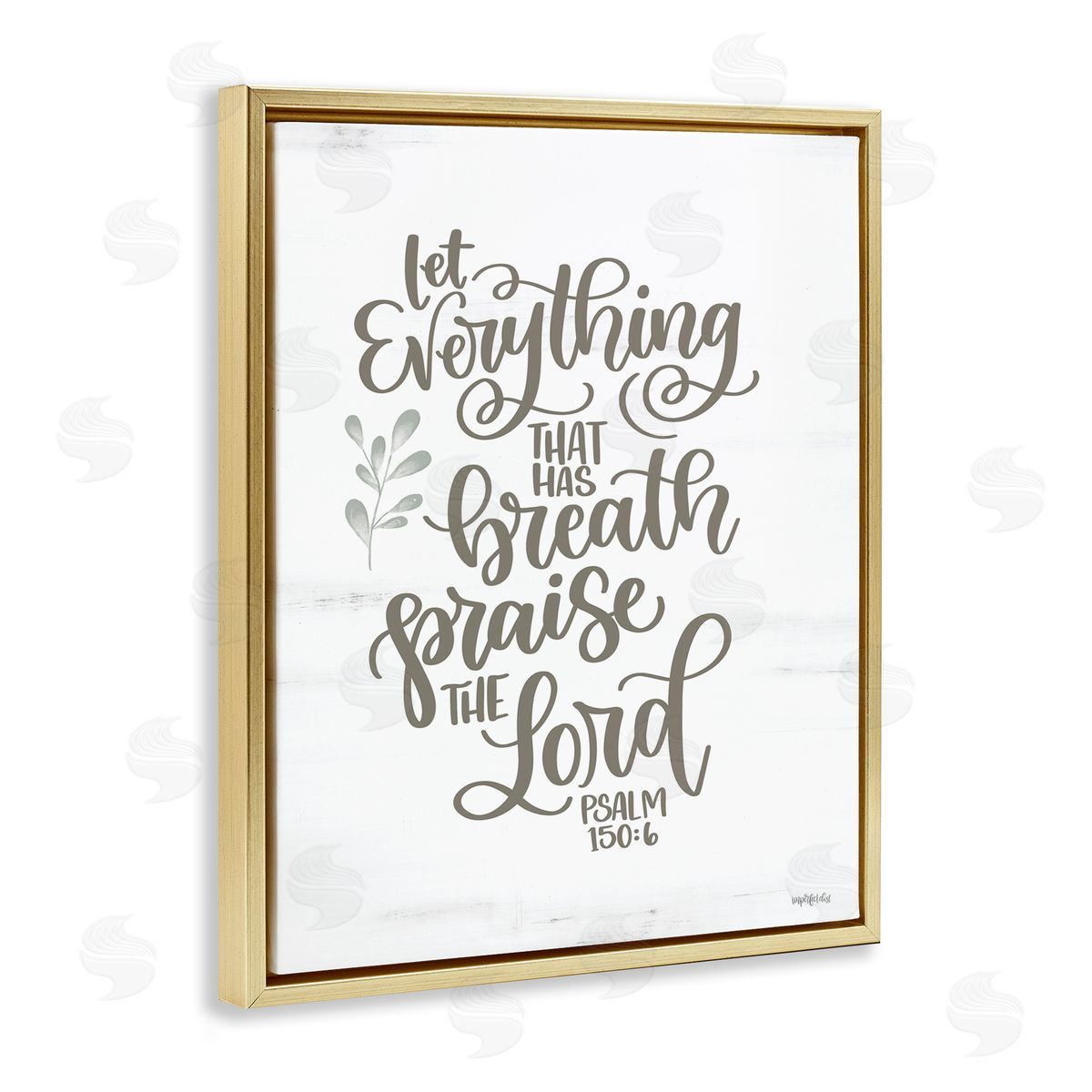 Praise The Lord Proverb Gold Floating Frame Canvas Wall Art, Home Decor by Imperfect Dust